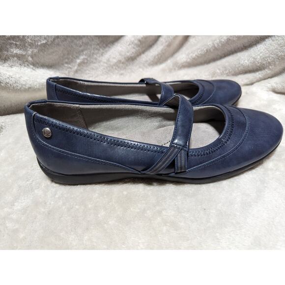 Life Stride Shoes Womens 8.5 Blue Slip On Cushioned Leona Flats Comfort Workwear - Picture 4 of 13